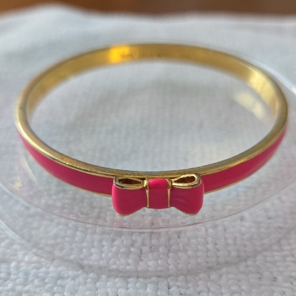 Kate Spade New York “Take A Bow” Pink Bow Bangle Bracelet - Picture 2 of 4